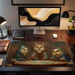 MTG Playmat | Wizard Owls Playing Cards Themed Playmat | Unofficial MTG - Image 2