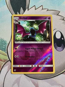 Pokemon Golbat Reverse Holo Sun and Moon Base 55/149 NM - Image 1