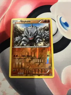 Pokemon - Rhyhorn - 74/160 - Common - Reverse Holo - XY - Primal Clash - NM - Image 1