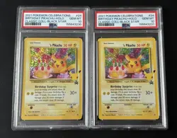 2021 POKEMON CELEBRATIONS #24 BIRTHDAY PIKACHU-HOLO PSA 10 SEQUENTIAL SET OF 2 - Image 1