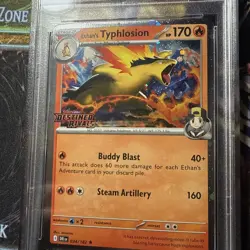 2025 POKEMON DRI EN-DESTINED RIVALS PRERELEASE #034 ETHAN'S TYPHLOSION PSA 9 - Image 4