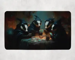 MTG Playmat | Wizard Skunks Playing Cards Themed Playmat | Unofficial MTG - Image 1