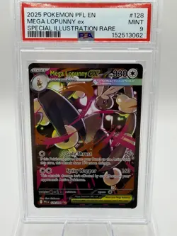 Mega Lopunny ex SIR Pokemon Phantasmal Flames 128/094 PSA 9 Mint - Image 1