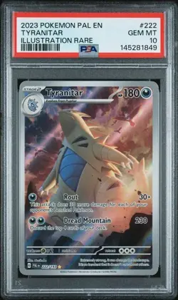 Tyranitar 222/193 Pokemon 2023 ILLUSTRATION RARE Paldea Evolved PSA 10 GEM MINT - Image 1