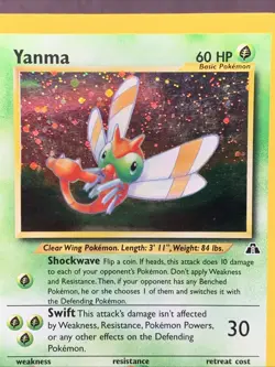 Pokemon TCG Yanma 17/75 Neo Discovery Holo Rare WOTC VTG 2001 - Image 4