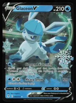 2021 SWORD & SHIELD - EVOLVING SKIES GLACEON V BASIC/RARE HOLO V #40 - Image 1