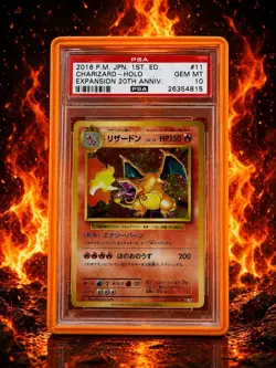 2016 Pokemon Japanese 1st Ed Charizard Holo 20th Anniversary #11 PSA 10 Gem Mint - Image 1
