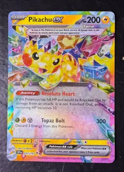 Pokemon Pikachu ex 057/217 Ascended Heroes Double Rare Full Art Holo English - Image 1