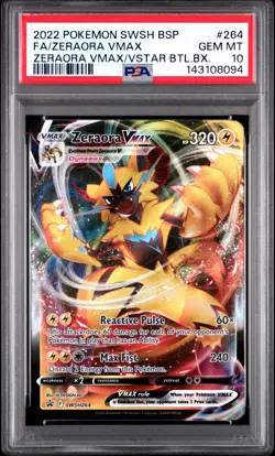 2022 Pokemon SWSH BSP VSTAR Battle Box Full Art Zeraora VMAX #SWSH264 PSA 10 - Image 1