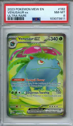 2023 Pokemon Scarlet & Violet 151 Venusaur EX Ultra Rare #182/165 PSA 8 - Image 1