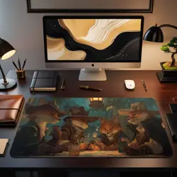 MTG Playmat | Wizard Foxes Playing Cards Themed Playmat | Unofficial MTG - Image 2