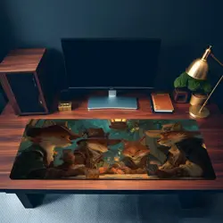 MTG Playmat | Wizard Foxes Playing Cards Themed Playmat | Unofficial MTG - Image 3