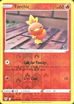 Torchic 022/189 Common Darkness Ablaze Pokemon Reverse Holo Near Mint - Image 1