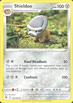 Shieldon 109/189 Yuka Morii Astral Radiance Pokemon Near Mint - Image 1