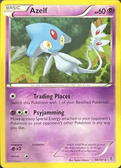 Azelf 38/101 Rare Plasma Blast Pokemon Lightly Played - Image 1