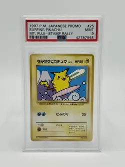 Pokemon Japanese Promo Mt. Fuji Stamp Rally #25 Surfing Pikachu PSA 9 - Image 1