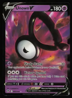 2022 SWORD & SHIELD - SILVER TEMPEST UNOWN V RARE HOLO V #65 - Image 1