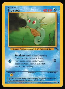 1999 Classic - Fossil Horsea Basic/Common #49 - Image 1