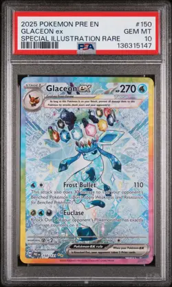2025 POKEMON PRE EN-PRISMATIC EVOLUTIONS #150 GLACEON EX PSA 10 - Image 1