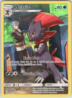 Weavile 238/236 Secret Rare Cosmic Eclipse Pokemon NM - Image 1
