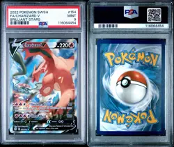 2022 POKEMON SWORD & SHIELD BRILLIANT STARS #154 FULL ART/CHARIZARD V PSA 9 - Image 3