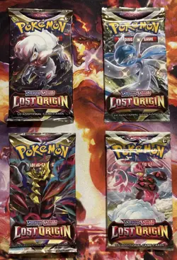 Pokemon Lost Origin Pack Art Set / 4x Factory Sealed Booster Packs - Image 1