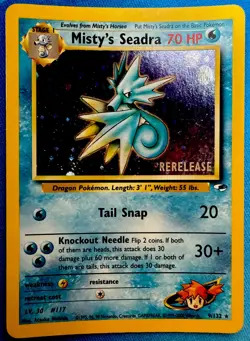 Misty's Seadra (Prerelease) Rare Holo Promo 9/132 VINTAGE 2000 Pokemon TCG - Image 1