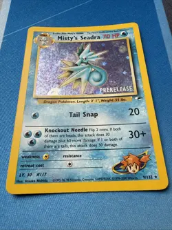 Misty's Seadra (Prerelease) Rare Holo Promo 9/132 VINTAGE 2000 Pokemon TCG - Image 4