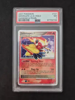 2007 Pokemon Diamond & Pearl, Infernape Lv. X, 121/130 Holo, PSA 7, Englisch - Image 1