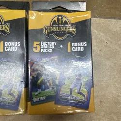 Lot 3 Gunslingers NFL Football Trading Cards 5 Sealed Packs +1 Bonus Card 2024 - Image 2