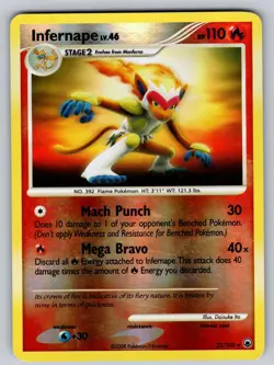 Infernape 22/100 Reverse Holo Rare Majestic Dawn Pokemon Lightly Played - Image 1