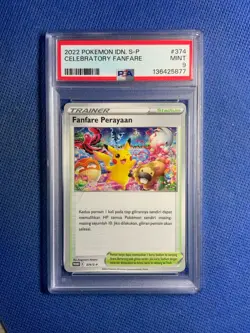 2022 POKEMON INDONESIAN S PROMO #374 CELEBRATORY FANFARE PSA 9 - Image 1