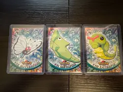 Vintage 1999 Pokemon Topps TV Animation Caterpie 10 Metapod 11 Butterfree NM/LP - Image 1