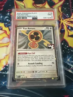 PSA 9 POP 4 Fan Rotom Holo Pokemon Prize Pack Series 6 Promo Stamp - Image 1