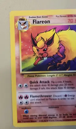1999 Pokemon WOTC Jungle Flareon Rare non-holo 19/64 JF003 - Image 2
