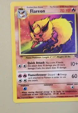 1999 Pokemon WOTC Jungle Flareon Rare non-holo 19/64 JF003 - Image 3