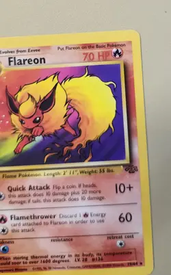 1999 Pokemon WOTC Jungle Flareon Rare non-holo 19/64 JF003 - Image 5