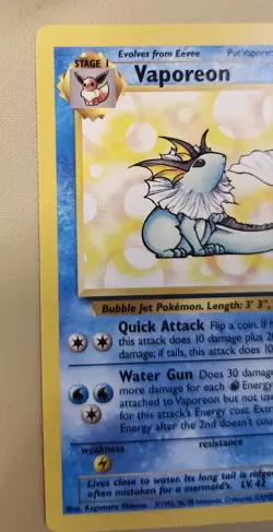 1999 Pokemon WOTC Jungle Vaporeon Rare non-holo 28/64 JVap001 - Image 2