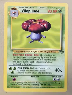 1999 Pokemon WOTC Jungle Vileplume Rare non-holo 31/64 JVl003 - Image 1