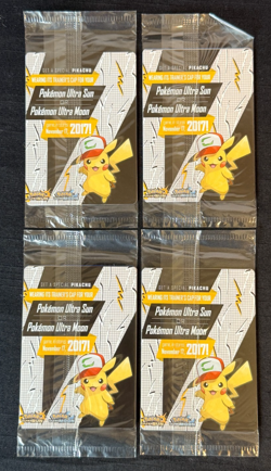 x4 Pokemon TCG Ash's Pikachu SM108 Black Star Promo I Choose You Sealed New - Image 2