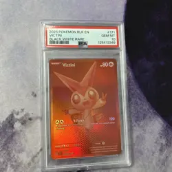 2025 POKEMON BLACK EN-BLACK BOLT BLACK WHITE RARE #171 VICTINI PSA 10 💎 pop 333 - Image 2