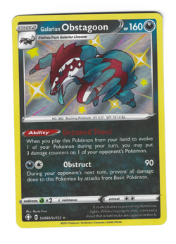 Pokemon TCG Shining Fates Shiny Vault Galarian Obstagoon Holo SV080/SV122 LP - Image 1