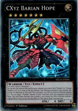 Yugioh CXyz Barian Hope NECH-EN096 Super Rare NM - Image 1