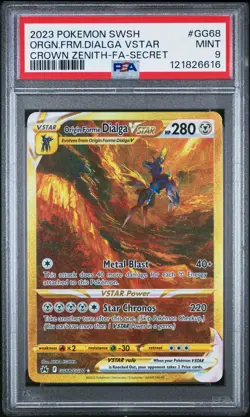 Pokemon Origin Forme Dialga Vstar Secret Rare Crown Zenith GG68/GG70 PSA 9 Mint - Image 1