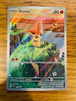 NM! Victini SVP208 Standard Illustration Rare Black Star Promo Pokemon Card! - Image 1