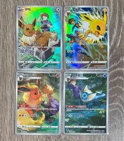 Pokemon TCG Chinese Blue's Jolteon Flareon Vaporeon Eevee CHR 4 Card Combo Set - Image 1