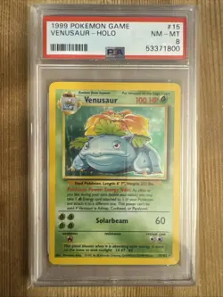Venusaur - 15/102 - Pokemon Base Set Unlimited Holo Rare Card WOTC PSA 8 - Image 1