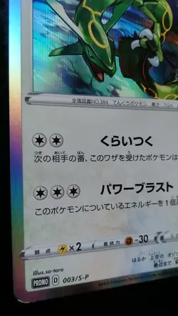 Rayquaza Poke Park Pokemon Card Nintendo Game Japanese Rare 003/S-P Promo Horo - Image 3