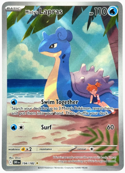 Pokemon Misty's Lapras Destined Rivals 194/182 Illustration Rare TCG - Image 1