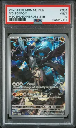 2026 POKEMON MEP EN-ME BLACK STAR PROMO #031 N'S ZEKROM PSA 9 - Image 1